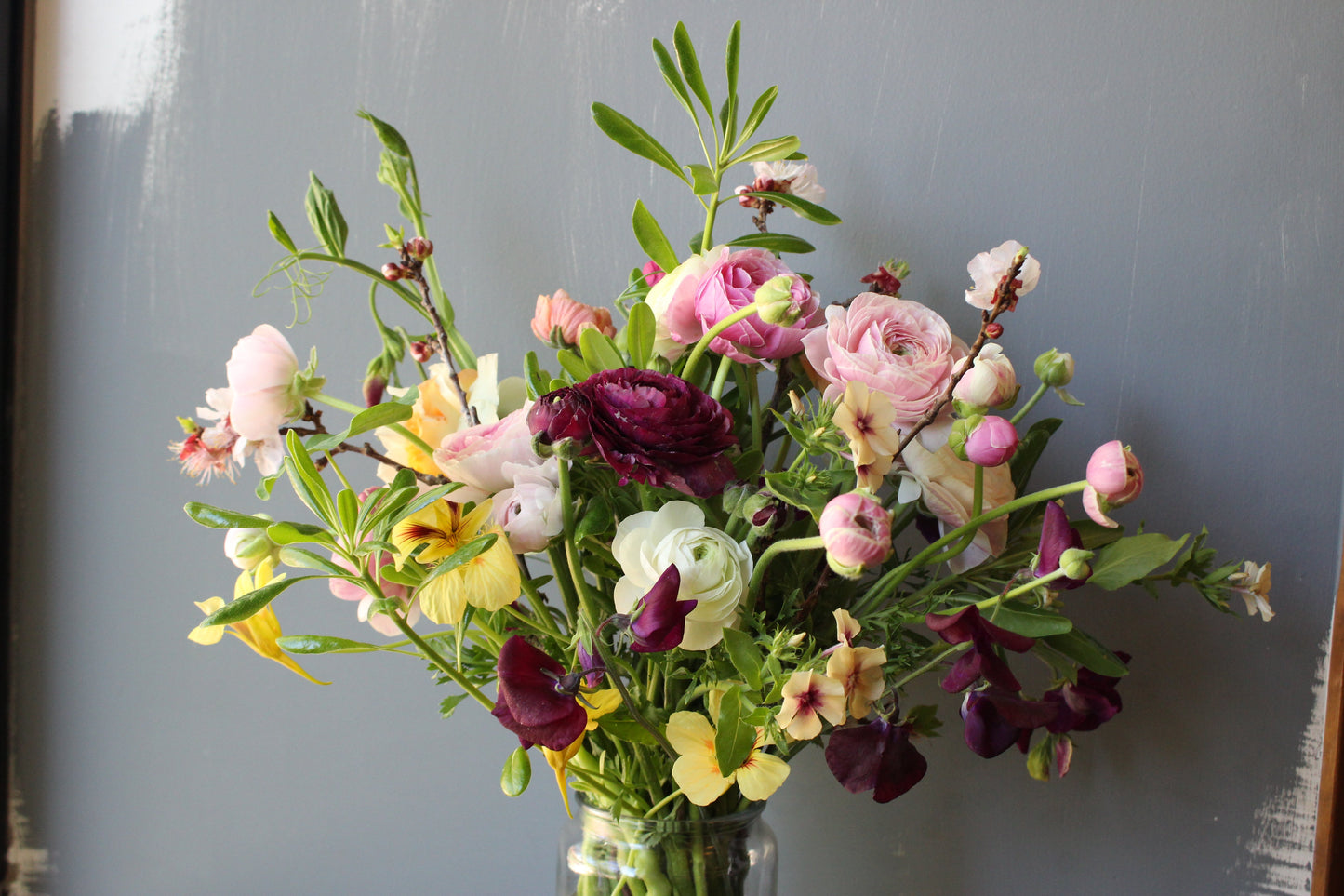 Spring flower bouquet with Ranunculus